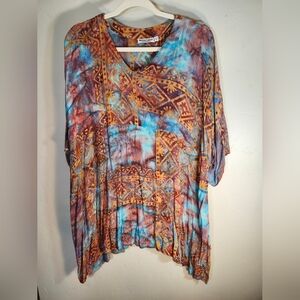 Mission Canyon Bohemian Multicolor  Top/Cover Up Art To Wear Size 0ne/22